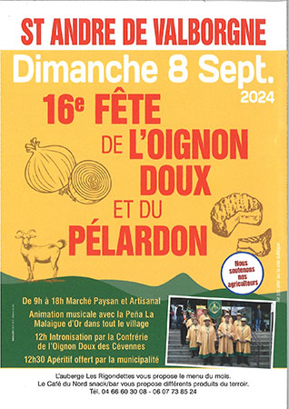 Fête de l’Oignon et du Pélardon Saint-André-de-Valborgne  Gard